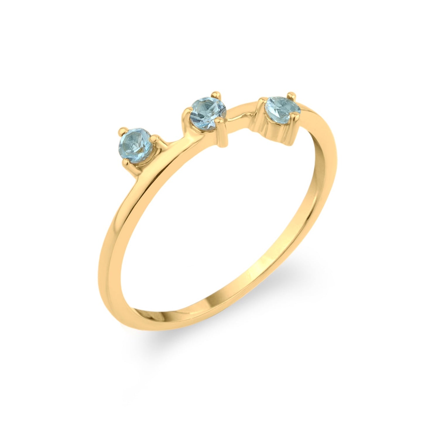 ANILLO TRIADA TOPACIO AZUL