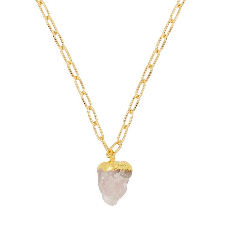 COLLAR ARMONIA CALCEDONIA ROSA ORO