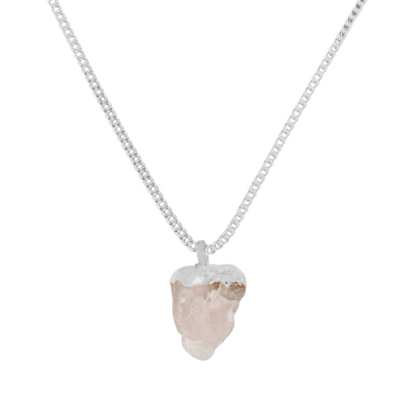COLLAR ARMONIA CALCEDONIA ROSA PLATA