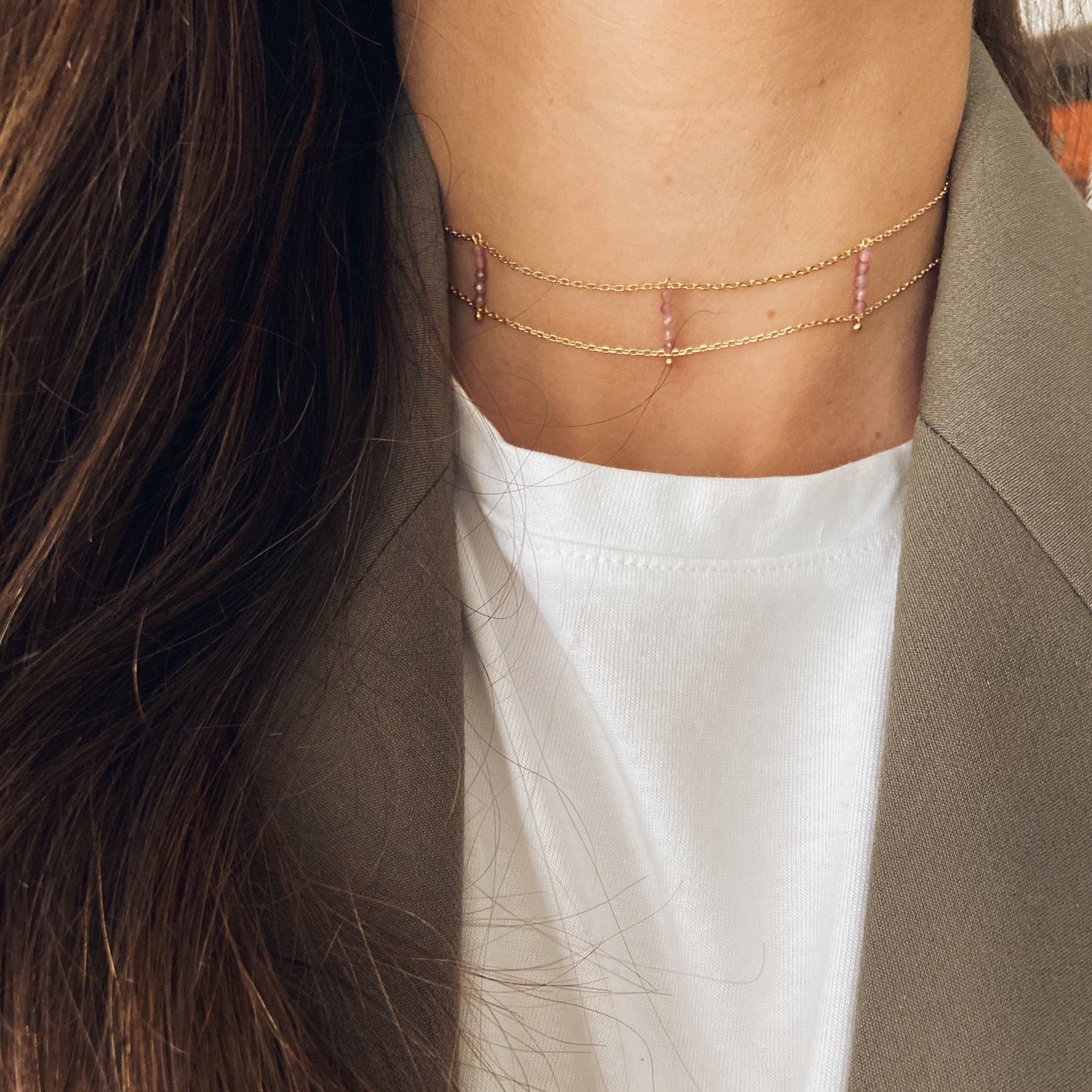 CHOKER AFRODITA TURMALINA ROSA