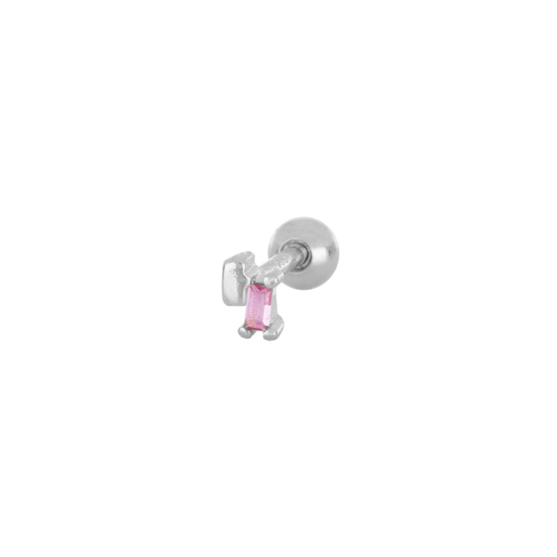 PIERCING SATELITE ROSA PLATA